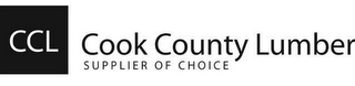 CCL COOK COUNTY LUMBER SUPPIER OF CHOICE logo