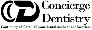 CD CONCIERGE DENTISTRY CONTINUITY OF CARE - ALL YOUR DENTAL NEEDS AT ONE LOCATION. logo