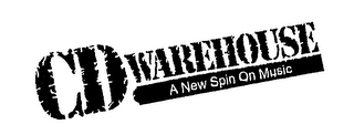 CD WAREHOUSE A NEW SPIN ON MUSIC logo