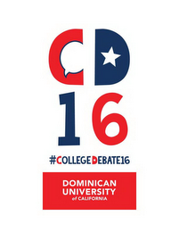 CD16 #COLLEGE DEBATE 16 DOMINICAN UNIVERSITY OF CALIFORNIA logo