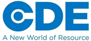CDE A NEW WORLD OF RESOURCE logo