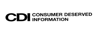 CDI CONSUMER DESERVED INFORMATION logo