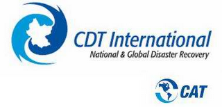 CDT INTERNATIONAL NATIONAL & GLOBAL DISASTER RECOVERY CAT logo