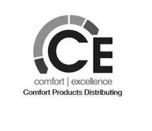 CE COMFORT EXCELLENCE COMFORT PRODUCTS DISTRIBUTING logo