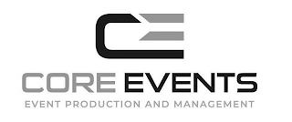 CE CORE EVENTS EVENT PRODUCTION AND MANAGEMENT logo
