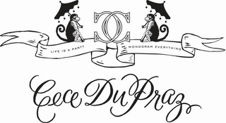 CECE DUPRAZ LIFE IS A PARTY MONOGRAM EVERYTHING CC logo