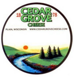 CEDAR GROVE CHEESE 1878 PLAIN, WISCONSIN WWW.CEDARGROVECHEESE.COM logo