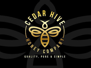 CEDAR HIVE HONEY COMPANY QUALITY, PURE & SIMPLE logo