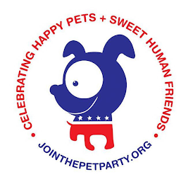 · CELEBRATING HAPPY PETS + SWEET HUMAN FRIENDS · JOINTHEPETPARTY.ORG logo