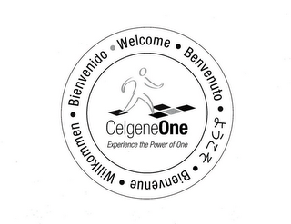 CELGENEONE EXPERIENCE THE POWER OF ONE WELCOME BENVENUTO BIENVENUE WILLKOMMEN BIENVENIDO logo