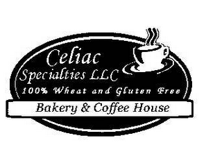 CELIAC SPECIALTIES LLC 100% WHEAT AND GLUTEN FREE BAKERY & COFFEE HOUSE logo