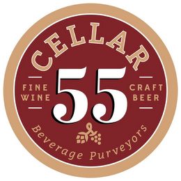 CELLAR 55 FINE WINE CRAFT BEER BEVERAGE PURVEYORS logo
