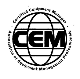 CEM CERTIFIED EQUIPMENT MANAGER. ASSOCIATION OF EQUIPMENT MANAGEMENT PROFESSIONALS. logo