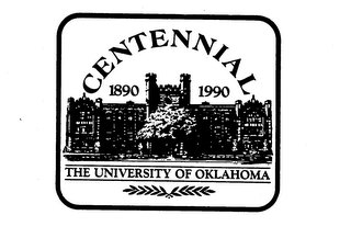 CENTENNIAL 1890-1990 THE UNIVERSITY OF OKLAHOMA logo