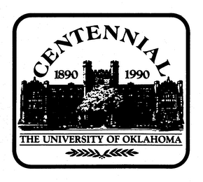 CENTENNIAL 1890 1990 THE UNIVERSITY OF OKLAHOMA logo
