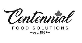 CENTENNIAL FOOD SOLUTIONS -EST. 1967- logo