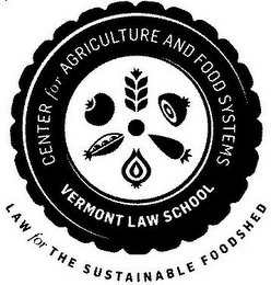 CENTER FOR AGRICULTURE AND FOOD SYSTEMSVERMONT LAW SCHOOL LAW FOR THE SUSTAINABLE FOODSHED logo