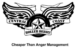 CENTRAL COAST ROLLER DERBY CHEAPER THAN ANGER MANAGEMENT logo