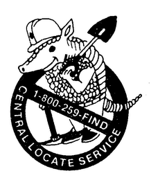 CENTRAL LOCATE SERVICE 1-800-259-FIND logo
