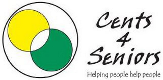 CENTS 4 SENIORS WITH UNDERNEATH A TAGLINE "HELPING PEOPLE HELP PEOPLE" logo