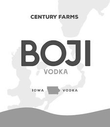 CENTURY FARMS BOJI VODKA IOWA VODKA logo