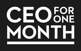 CEO FOR ONE MONTH logo