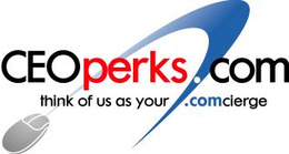 CEOPERKS.COM THINK OF US AS YOUR .COMCIERGE logo