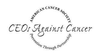 CEOS AGAINST CANCER AMERICAN CANCER SOCIETY PREVENTION THROUGH PARTNERSHIP logo