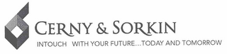 CERNY & SORKIN INTOUCH WITH YOUR FUTURE... TODAY AND TOMORROW logo