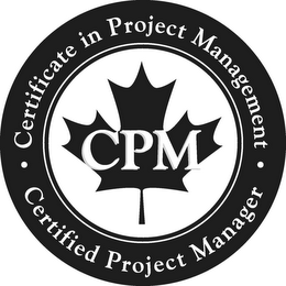 · CERTIFICATE IN PROJECT MANAGEMENT · CPM CERTIFIED PROJECT MANAGER logo