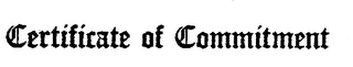 CERTIFICATE OF COMMITMENT logo