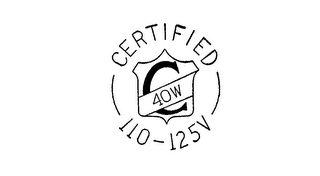 CERTIFIED 110-125V 40W C logo