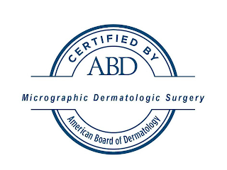 CERTIFIED BY ABD MICROGRAPHIC DERMATOLOGIC SURGERY AMERICAN BOARD OF DERMATOLOGY logo
