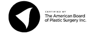 CERTIFIED BY THE AMERICAN BOARD OF PLASTIC SURGERY INC. logo