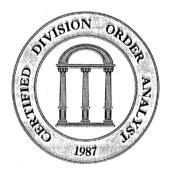 CERTIFIED DIVISION ORDER ANALYST 1987 logo