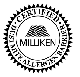 CERTIFIED DUST MITE ALLERGEN BARRIER MILLIKEN logo