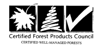 CERTIFIED FOREST PRODUCTS COUNCIL CERTIFIED WELL-MANAGED FORESTS logo