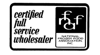 CERTIFIED FULL SERVICE WHOLESALER NATIONAL FROZEN FOOD ASSOCIATION INC NFFA logo