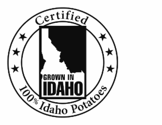 CERTIFIED GROWN IN IDAHO 100% IDAHO POTATOES logo