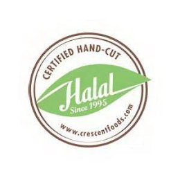 CERTIFIED HAND-CUT HALAL SINCE 1995WWW.CRESCENTFOODS.COM logo