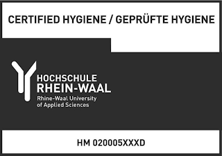 CERTIFIED HYGIENE / GEPRÜFTE HYGIENE HOCHSCHULE RHEIN-WAAL RHINE-WAAL UNIVERSITY OF APPLIED SCIENCES logo