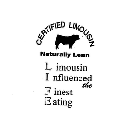 CERTIFIED LIMOUSIN NATURALLY LEAN LIMOUSIN INFLUENCED THE FINEST EATING logo
