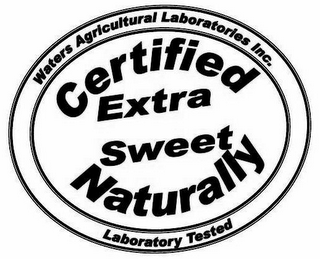 CERTIFIED NATURALLY EXTRA SWEET WATERS AGRICULTURAL LABORATORIES INC. LABORATORY TESTED logo