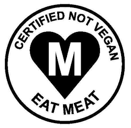 CERTIFIED NOT VEGAN M EAT MEAT logo