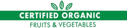 CERTIFIED ORGANIC FRUITS & VEGETABLES logo