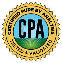 CERTIFIED PURE BY ANALYSIS TESTED & VALIDATED CPA logo