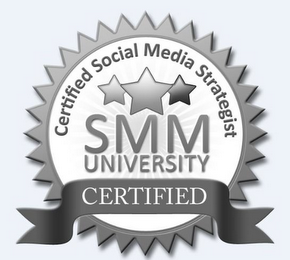 CERTIFIED SOCIAL MEDIA STRATEGIST SMM UNIVERSITY CERTIFIED logo