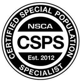 CERTIFIED SPECIAL POPULATION SPECIALIST NSCA CSPS EST. 2012 logo
