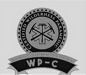 CERTIFIED WILDERNESS PARAMEDIC; KNOWLEDGE EXPERIENCE EXCELLENCE; WP-C logo