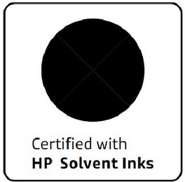 CERTIFIED WITH HP SOLVENT INKS logo